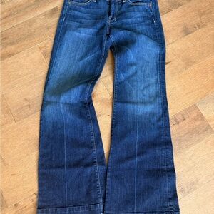 7 For All Mankind Dark Blue Flare Dojo Jeans